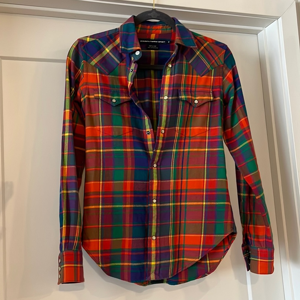 Women’s Ralph Lauren Sport Plaid Shirt Size 2